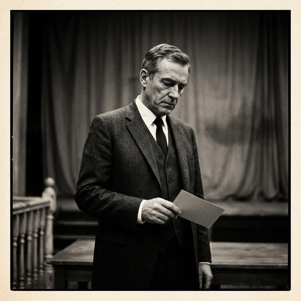An official lowering a scorecard